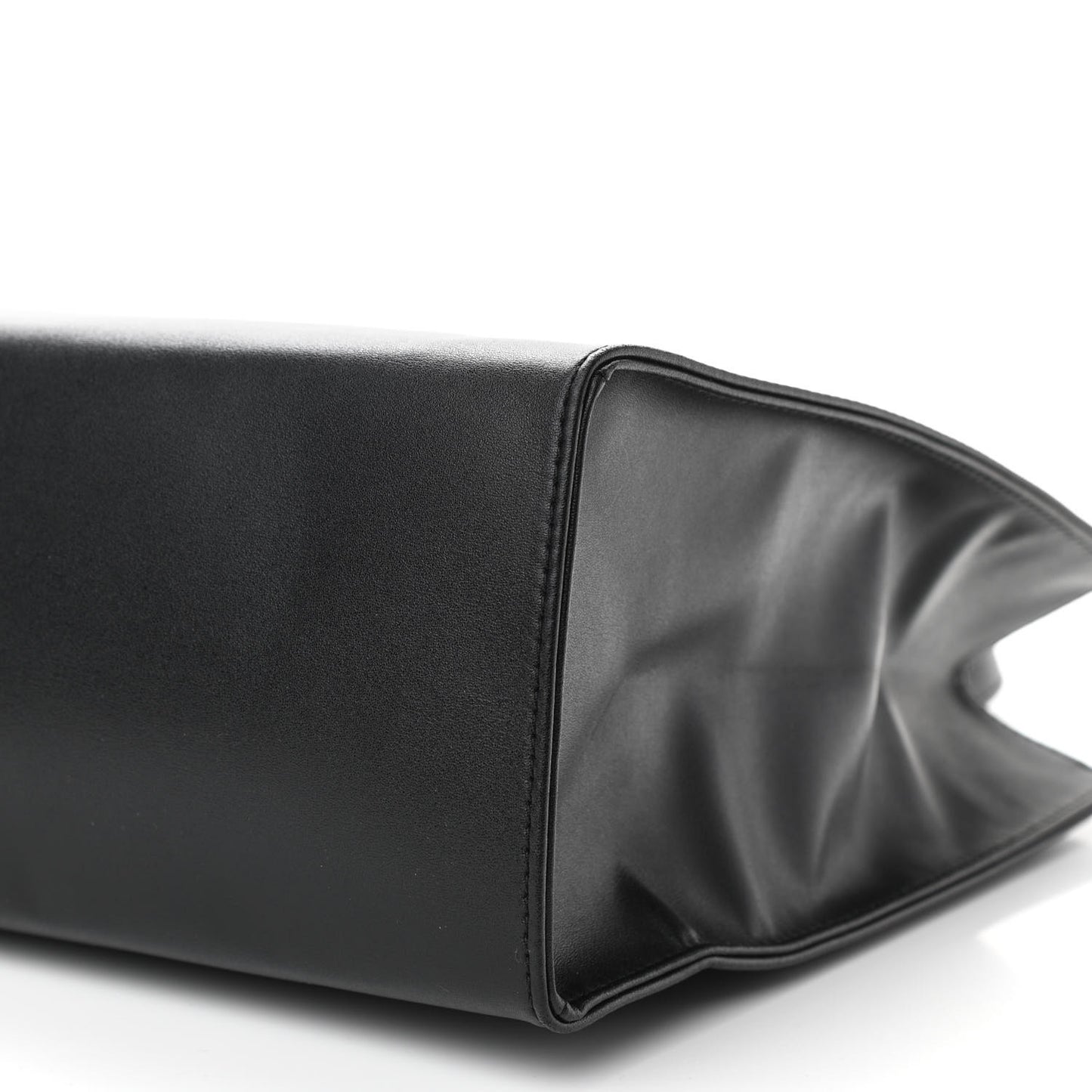Vegan Leather Medium Shopping Bag Black