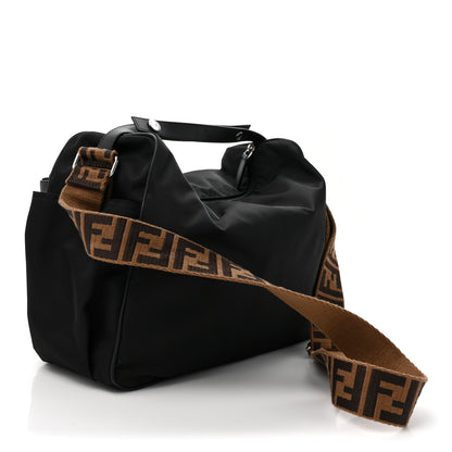 Fendi Calfskin Nylon FF Logo Embossed Changing Bag Black 4 of 12