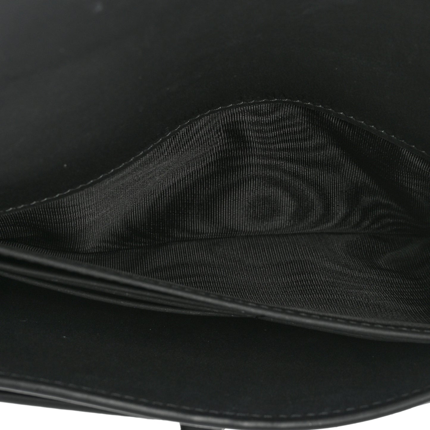 Ultra Matte Calfskin Saddle Chain Wallet Pouch Black