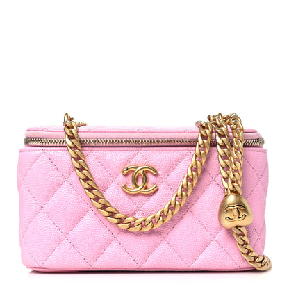 Chanel Caviar Quilted Sweetheart Vanity Case Pink 1 of 11