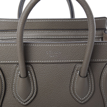 Celine Drummed Calfskin Nano Luggage Souris 7 of 11