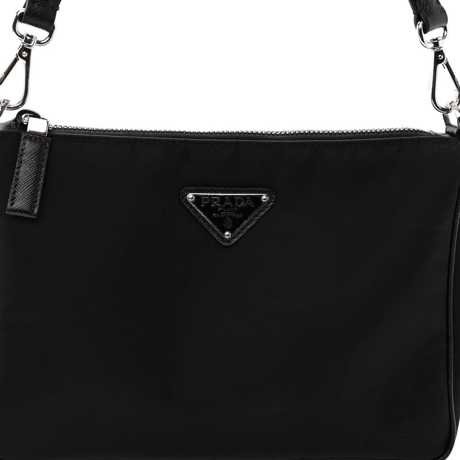 Prada Re-Nylon Saffiano Pocket Zippered Shoulder Bag Black 6 of 9