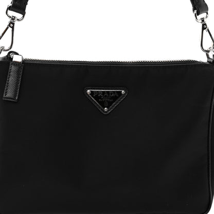Prada Re-Nylon Saffiano Pocket Zippered Shoulder Bag Black 6 of 9