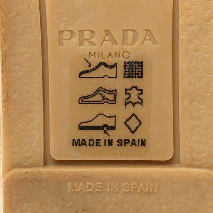 Prada Nastro Jacquard Logo Embroidered Espadrille 20mm Slippers 39 Naturale Azzurro 7 of 9