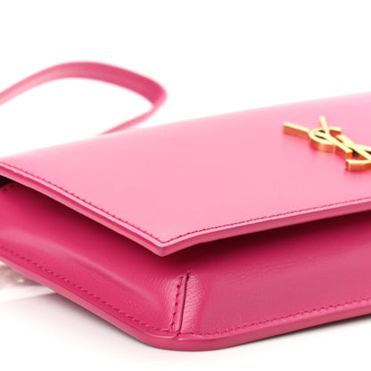 Saint Laurent Smooth Calfskin Monogram Phone Holder Crossbody Fuchsia Couture 8 of 9