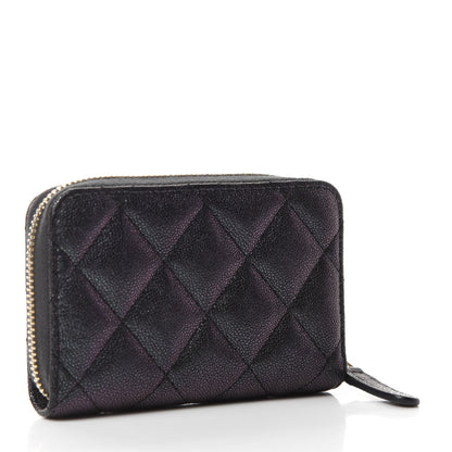 Chanel Iridescent Caviar Quilted Zip Coin Purse Black 3 of 8