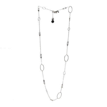 John Hardy Sterling Silver Black Onyx White Sapphire Legends Naga Lariat Necklace 3 of 6