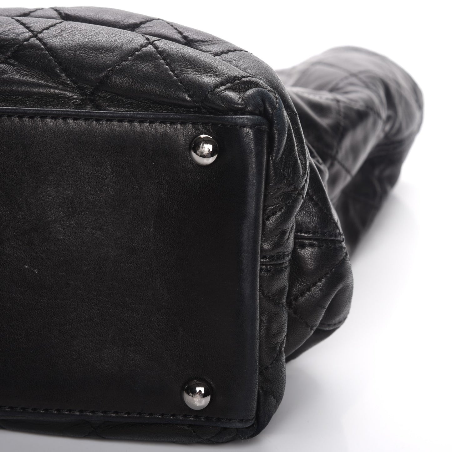 Lambskin East West Sharpei Shopping Tote Black