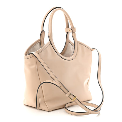 Miu Miu Soft Calf Softy Small Ivy Tote Bag  Travertine Stone 4 of 10