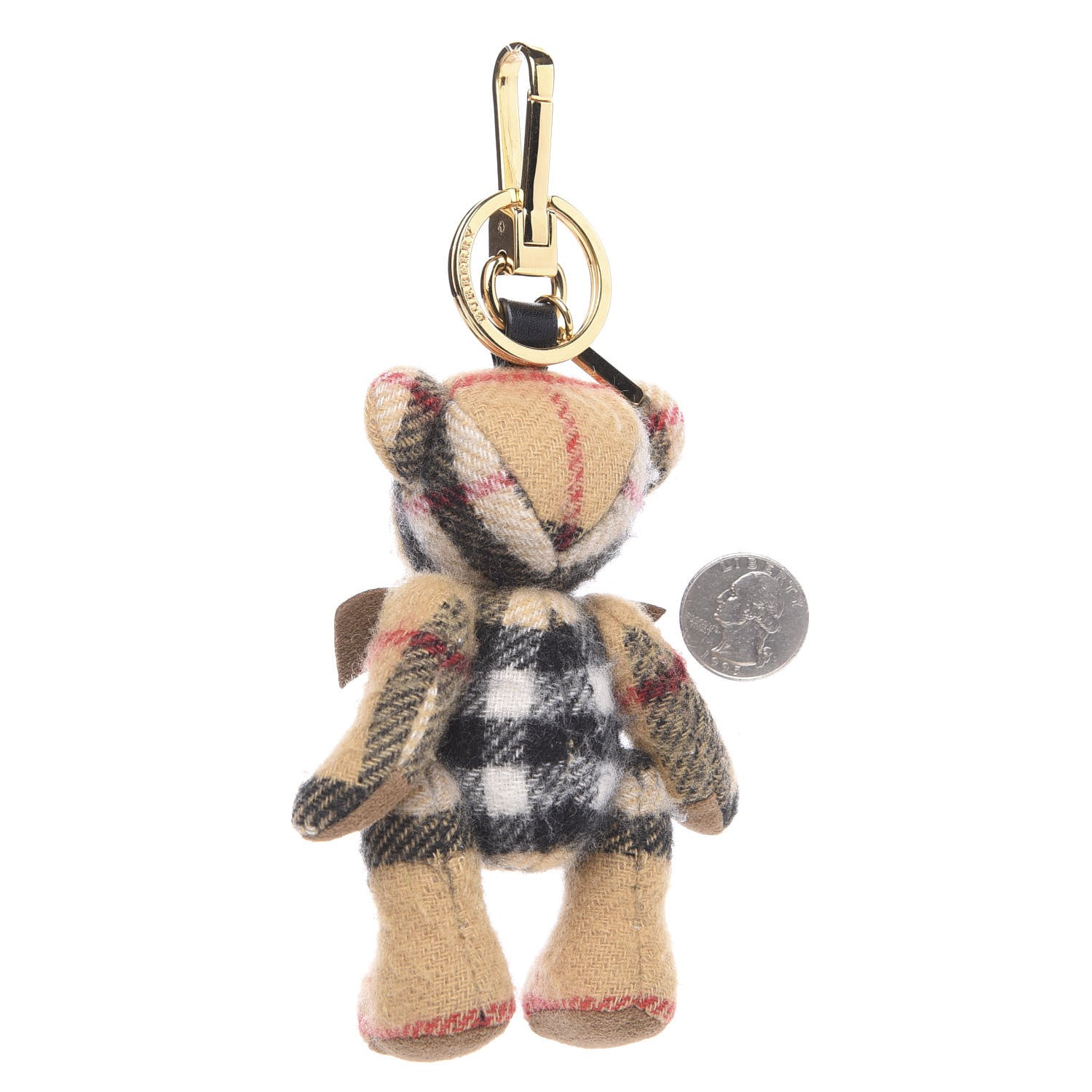 Burberry Cashmere Vintage Check Thomas Bear Bag Charm Antique Yellow 2 of 3