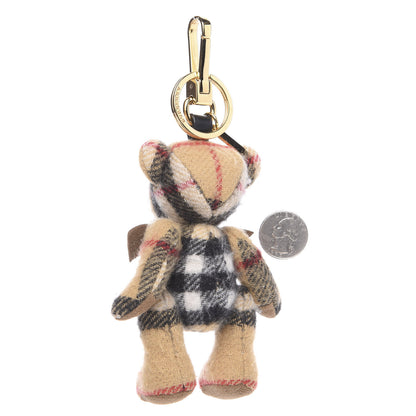 Burberry Cashmere Vintage Check Thomas Bear Bag Charm Antique Yellow 2 of 3