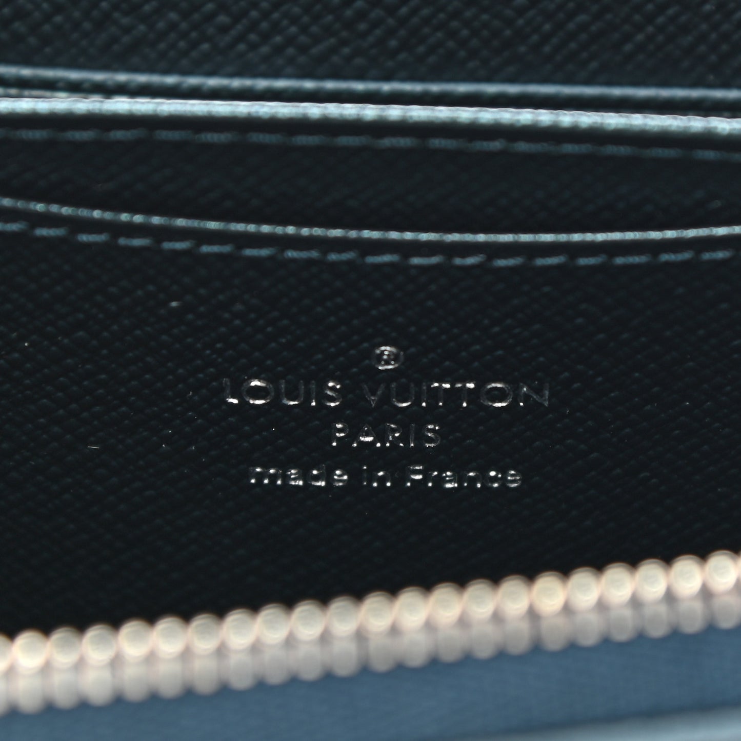 Calfskin Debossed Monogram Zippy Coin Purse Blue