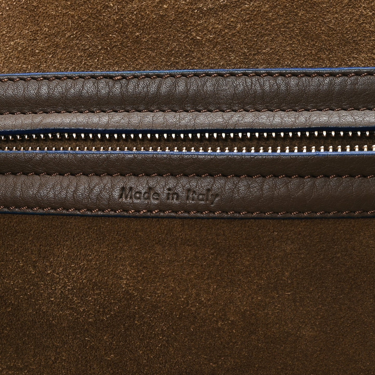 Baby Grained Medium Phantom Luggage Taupe Blue Trim