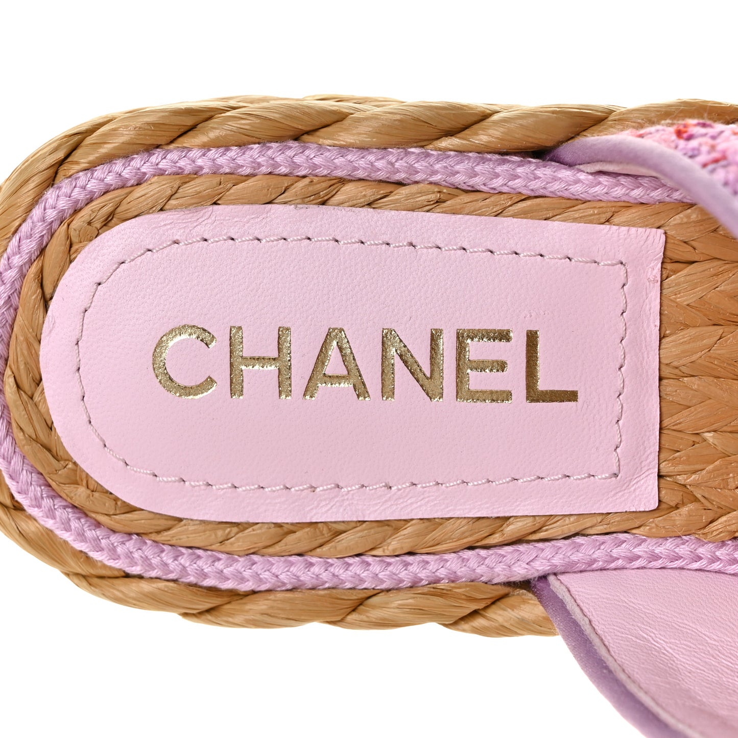 Tweed CC Thong Sandals 36.5 Light Purple Pink Red