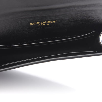 Saint Laurent Glitter Patent Small Monogram Envelope Wallet Cobalt 5 of 7