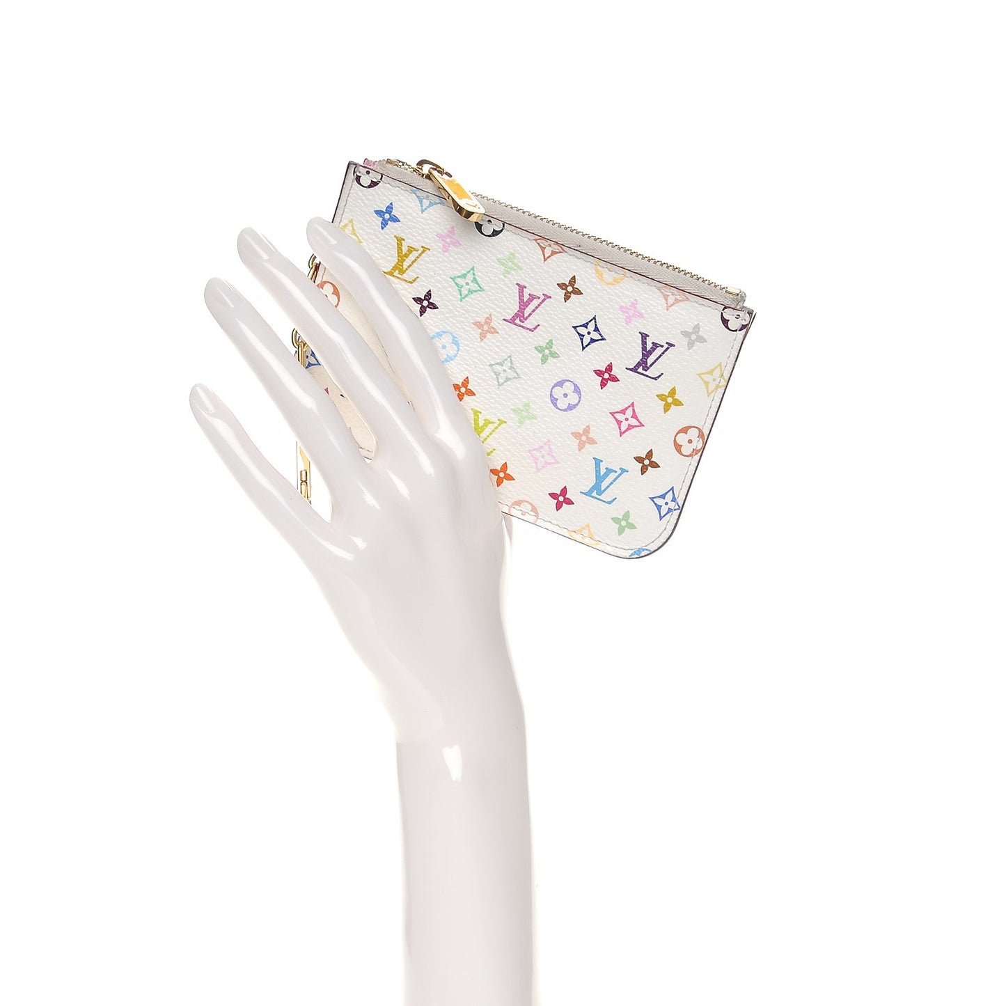 Monogram Multicolor Key Pouch White Litchi