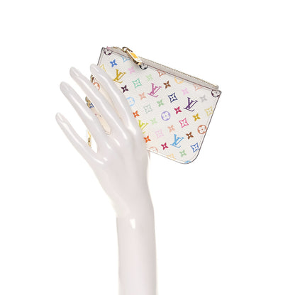 Louis Vuitton Monogram Multicolor Key Pouch White Litchi 2 of 8