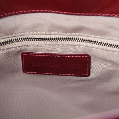 Burberry Patent Supernova Check Stars Medium Nickie Landscape Tote Berry Red 5 of 8