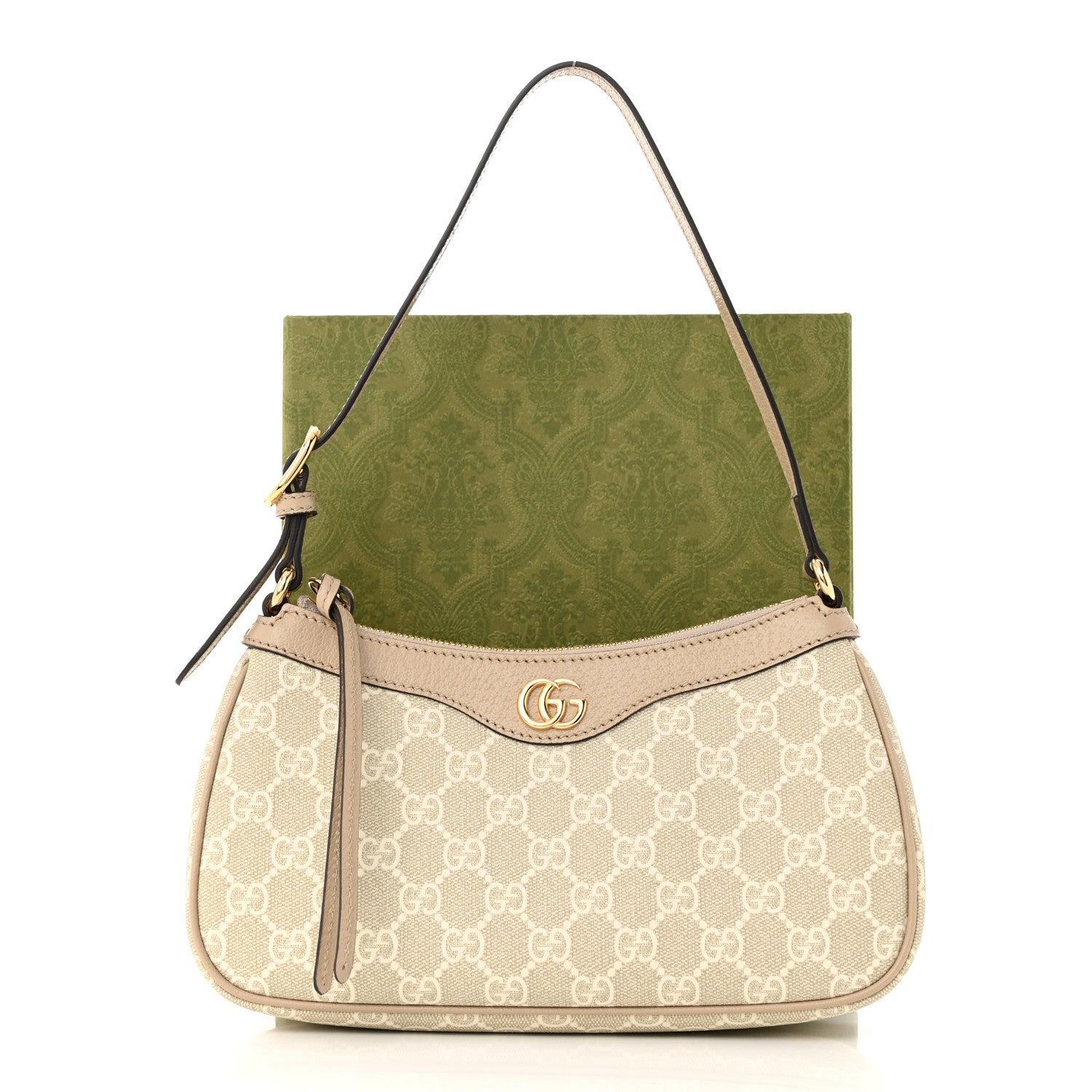 Gucci GG Supreme Monogram Textured Dollar Calfskin Small Ophidia Hobo Beige Mystic White Oatmeal 11 of 11