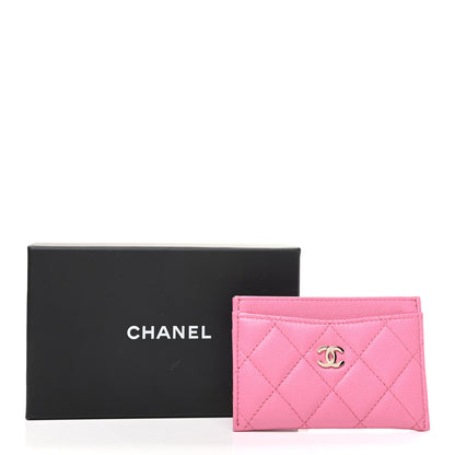 Chanel Caviar Quilted Card Holder Pink 9 of 9