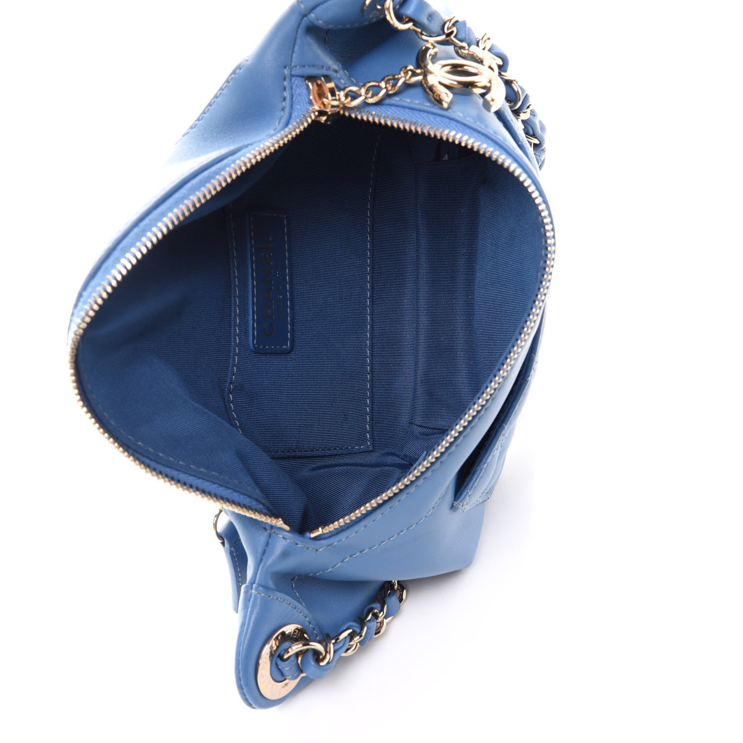 Chanel Lambskin Quilted Bi Waist Bag Fanny Pack Blue 5 of 12