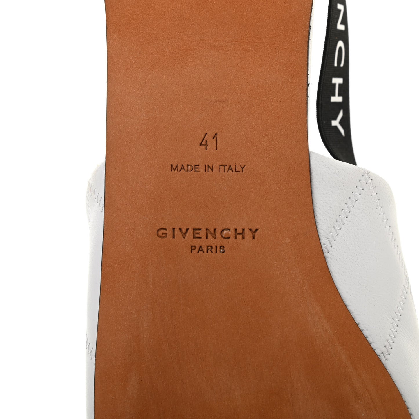 Nappa Quilted Rivington Logo Slingback Flat 41 White