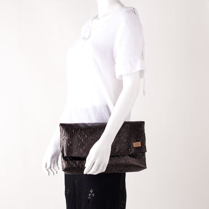 Louis Vuitton Jacquard Quilted Monogram Limelight Clutch GM Black 2 of 8