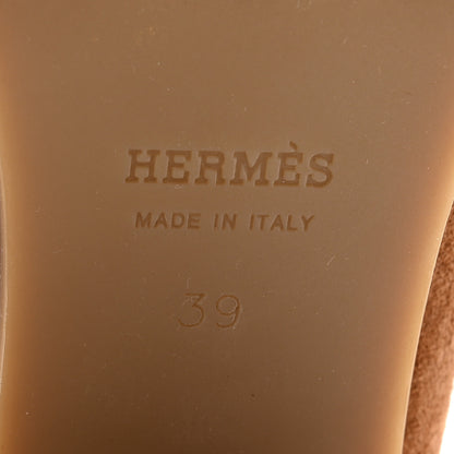 Hermes Suede Woolskin Goatskin Flore 60 Mules 39 Brun Amourette Ecru 14 of 20