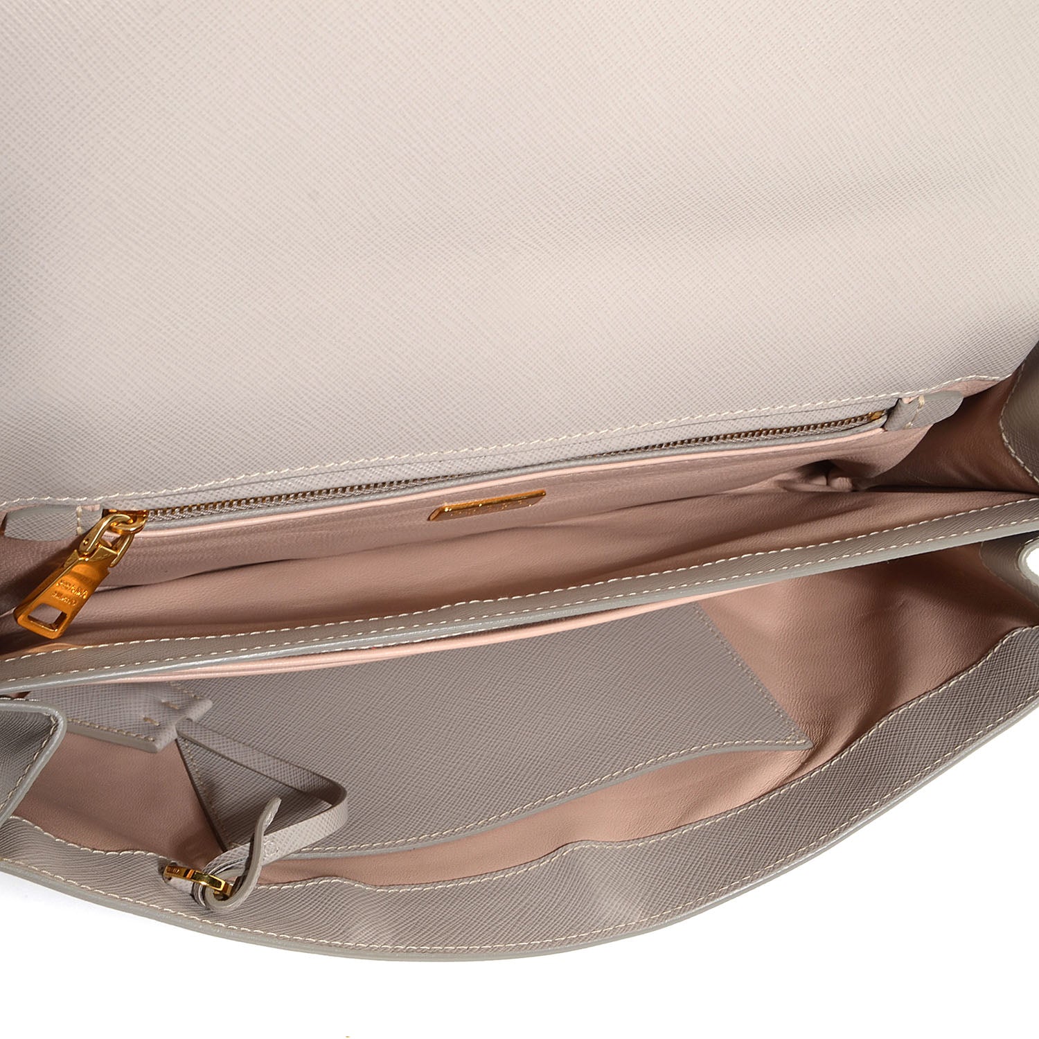 Prada Saffiano Lux Flap Clutch Pomice 5 of 9