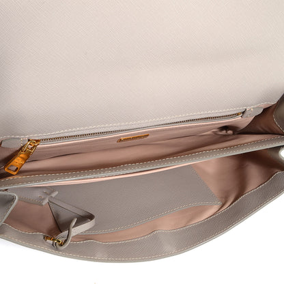 Prada Saffiano Lux Flap Clutch Pomice 5 of 9