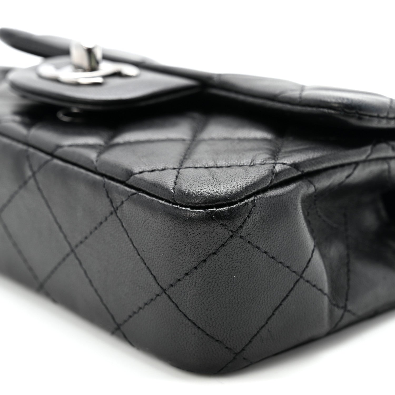 Chanel Lambskin Quilted Extra Mini Rectangular Flap Black 10 of 10