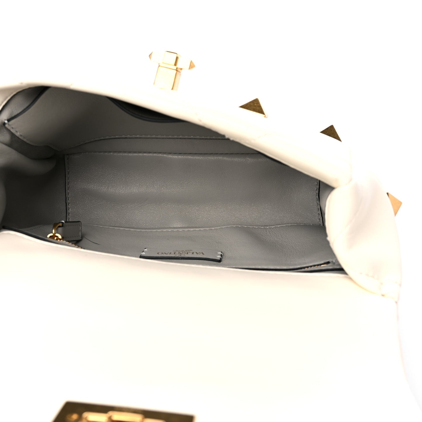 Nappa Large Roman Stud Shoulder Bag Ivory