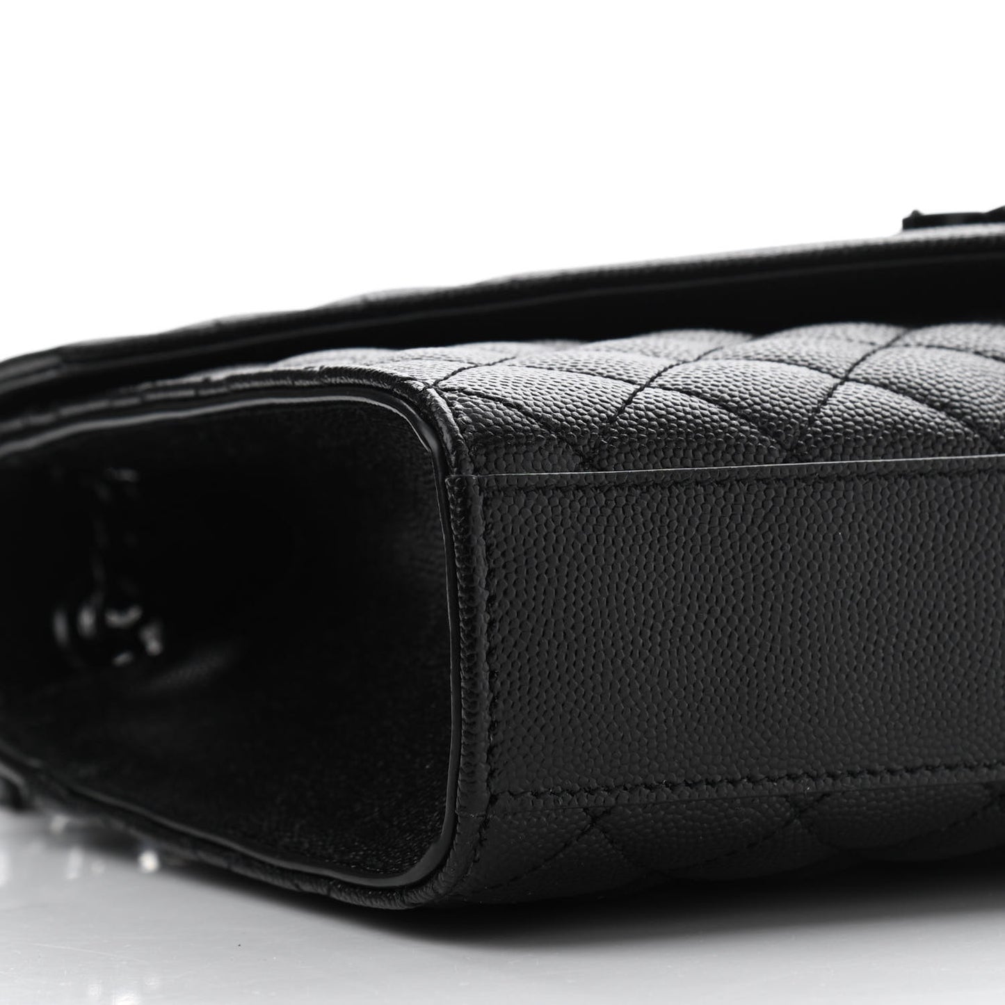 Grain De Poudre Textured Mixed Matelasse Triquilt Medium Monogram Satchel Black