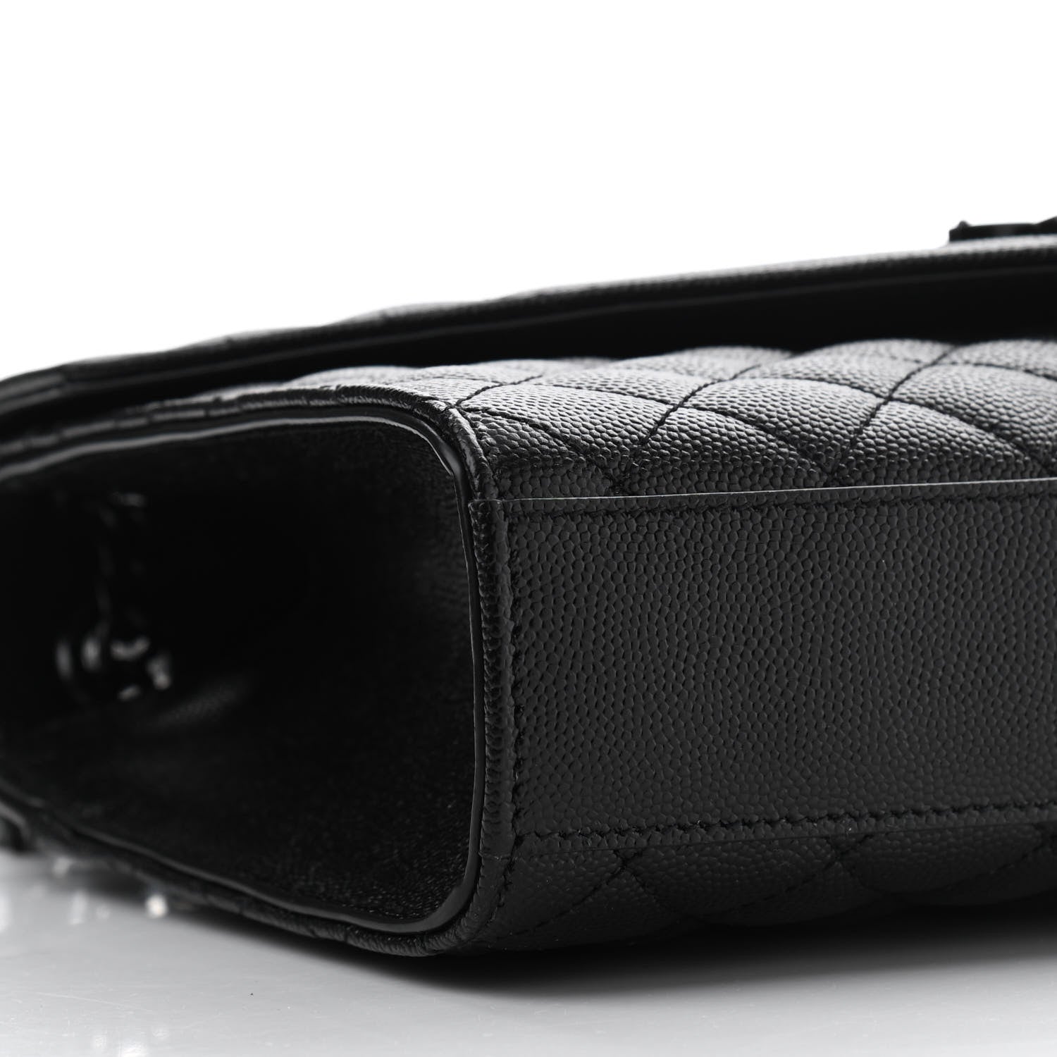 Saint Laurent Grain De Poudre Textured Mixed Matelasse Triquilt Medium Monogram Satchel Black 10 of 12