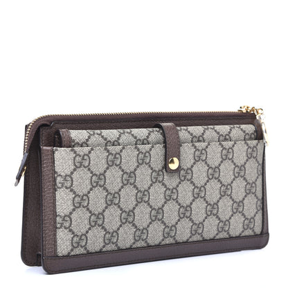 Gucci GG Supreme Monogram Web Ophidia Travel Wristlet Beige New Acero 3 of 10