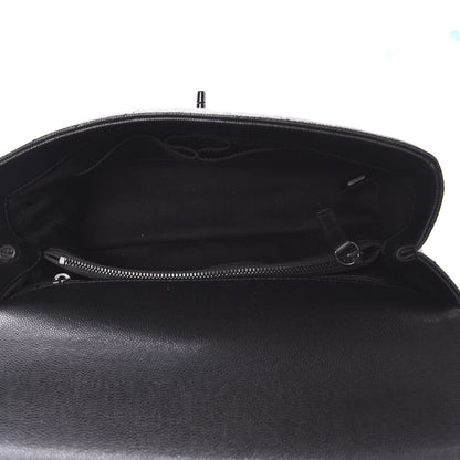 Chanel Caviar Chevron Quilted Small Coco Handle Flap So Black 5 of 9