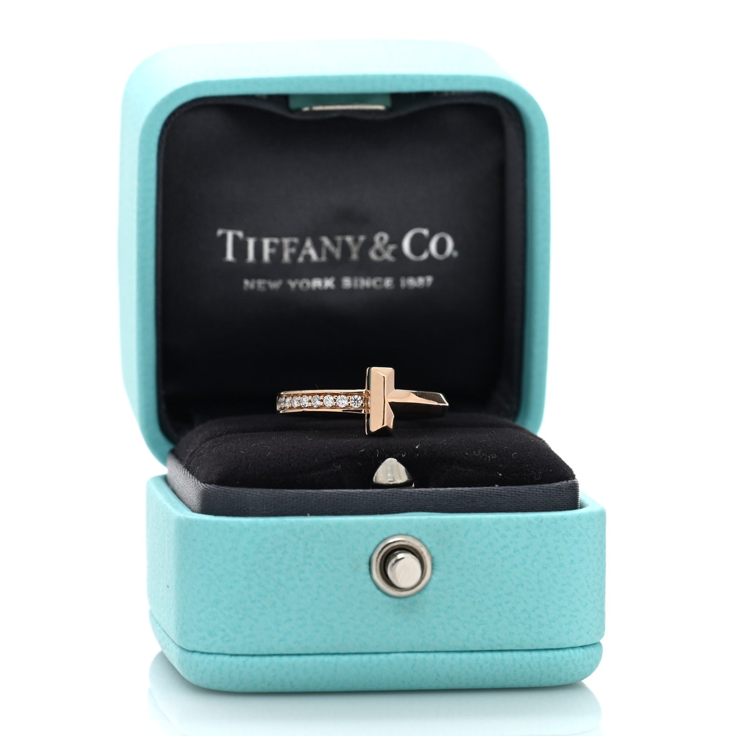 18K Rose Gold Diamond 2.5mm T T1 Ring 47 4