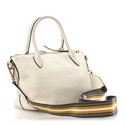 Prada Vitello Daino Zip Top Handle Tote Bianco 3 of 12