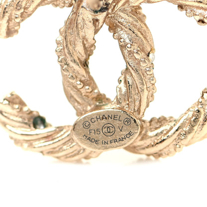 Chanel Crystal Twisted CC Earrings Gold 4 of 4