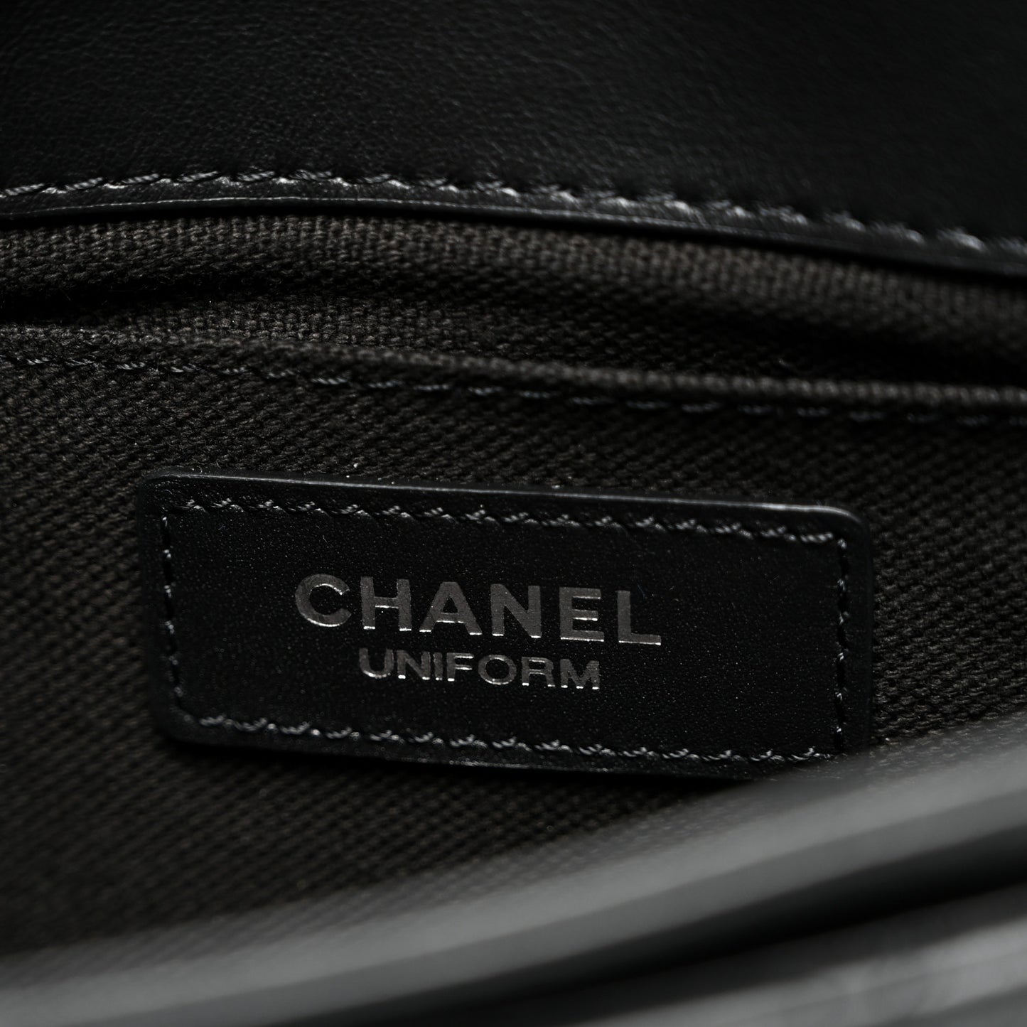 Calfskin Quilted CC Uniform Flap Belt Bag Black