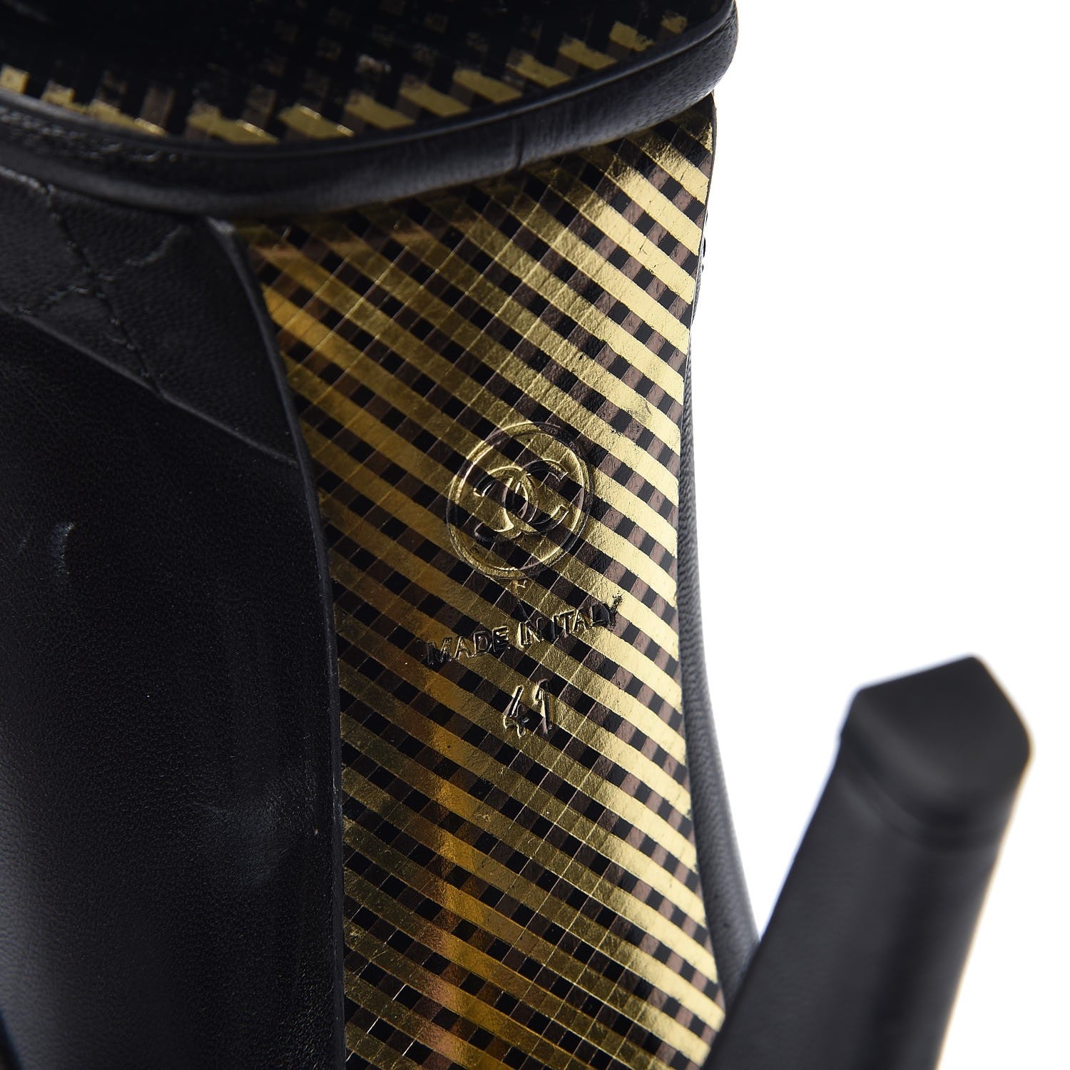 Chanel Lambskin CC Cap Toe Platform Short Boots 41 Black 6 of 16