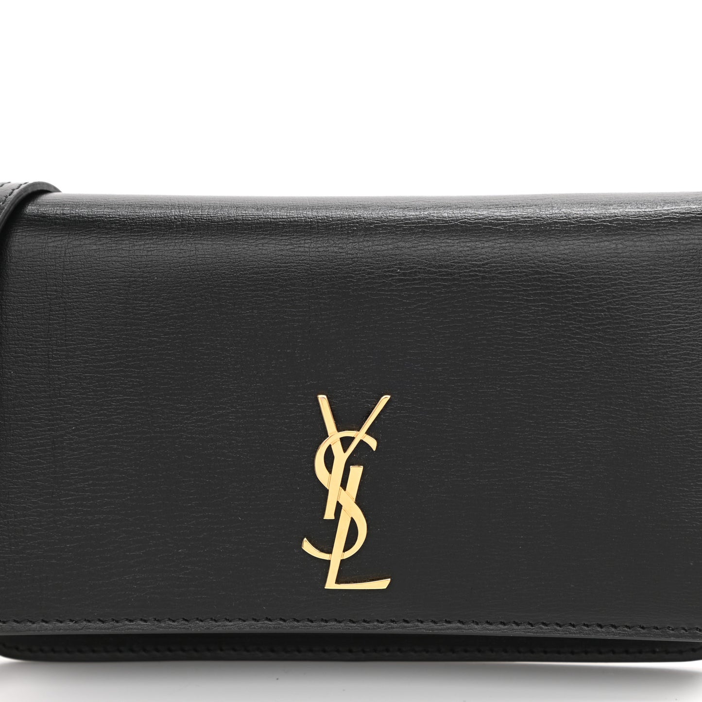 Smooth Calfskin Monogram Phone Holder Crossbody Black