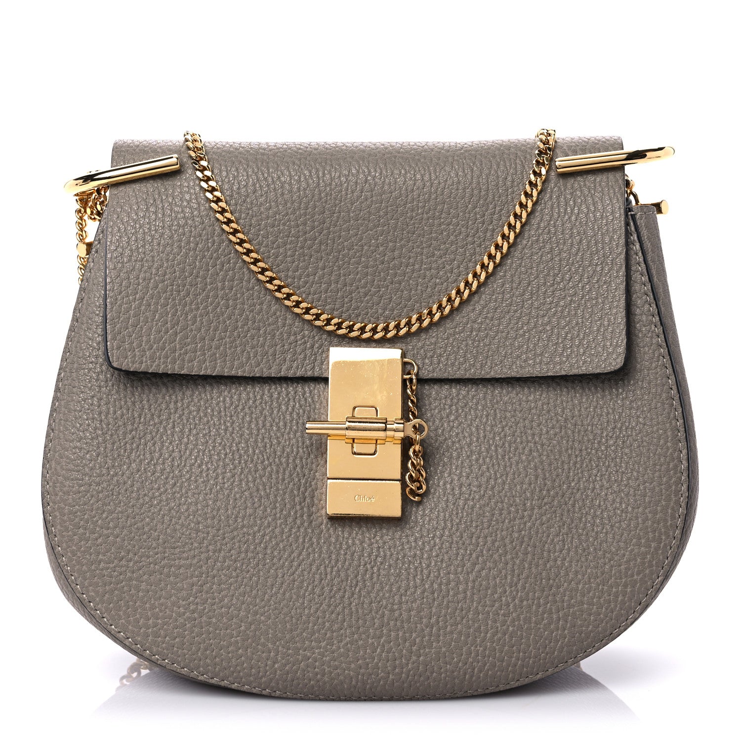 Chloe Grained Lambskin Drew Shoulder Bag Motty Grey 1 of 9