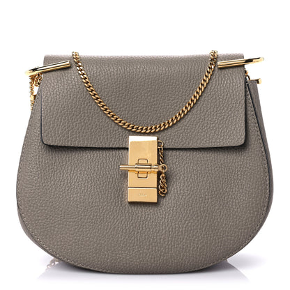 Chloe Grained Lambskin Drew Shoulder Bag Motty Grey 1 of 9