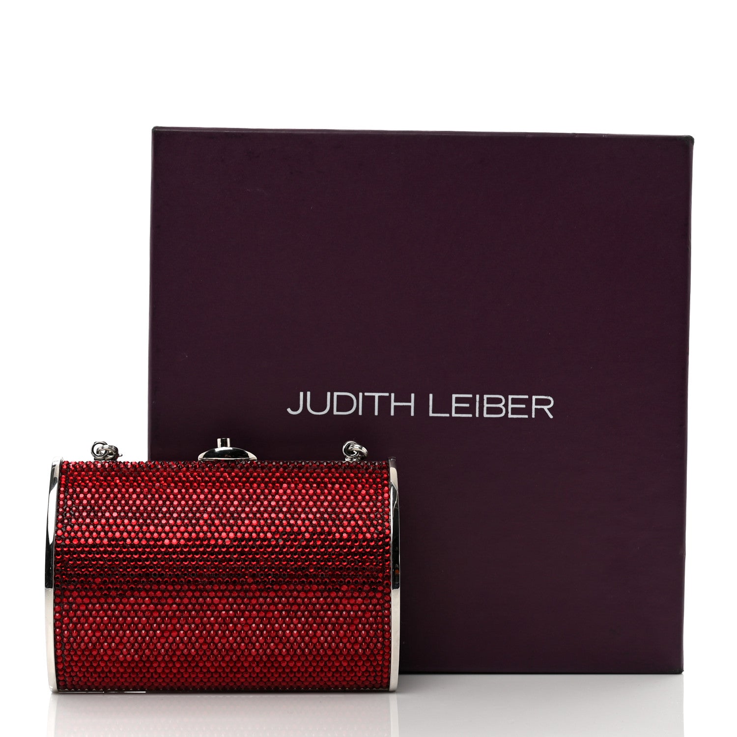 Judith Leiber Swarovski Crystal Minaudiere Clutch Red 8 of 8