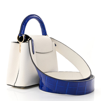 Louis Vuitton Taurillon Crocodile Capucines Mini White Bleu Santorin 3 of 10