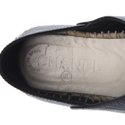 Chanel Grained Calfskin CC Espadrilles 37 Black 9 of 11