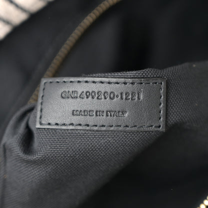 Saint Laurent Embroidered Cotton Linen Rive Gauche Noe Tote Natural Black 7 of 14