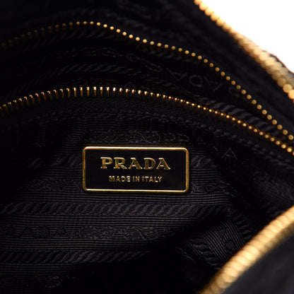 Prada Tessuto Nylon Chevron Quilted Shoulder Bag Black 6 of 11