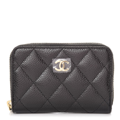 Chanel Caviar Quilted Zip Coin Purse Black 1 of 8
